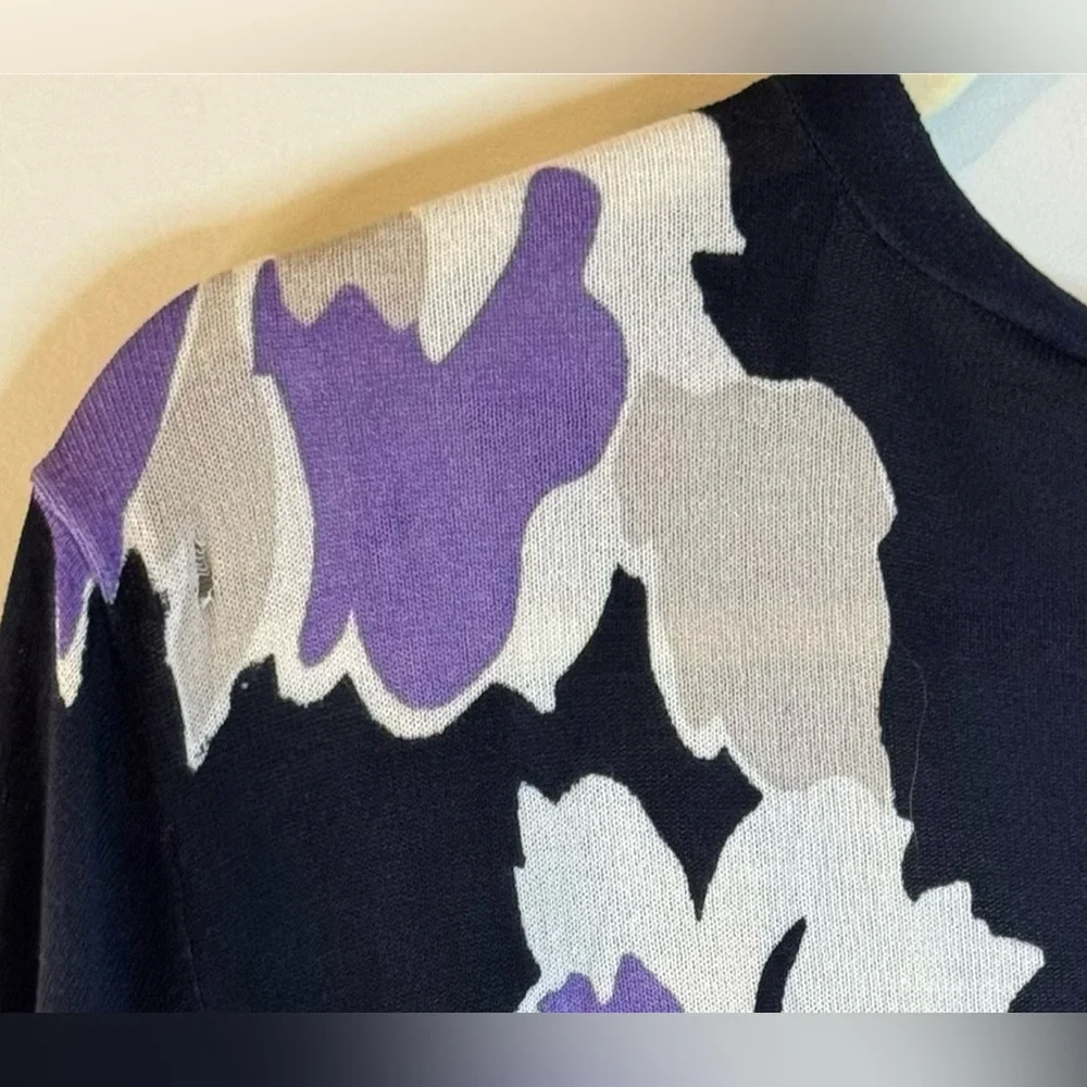 NEW Chico’s Purple Blooms Cardigan Sweater in Parisian Purple Size 4 / XXL / 20 - Picture 9 of 9